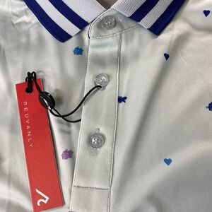 Redvanly Langham Polo Golf Shirt 4 Way Stretch Mens L Lion Butterfly Performance